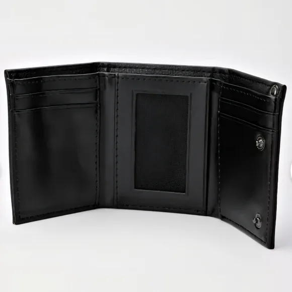 Spencer's Black Embossed Skull Wallet with Chain - Picture 3 of 12